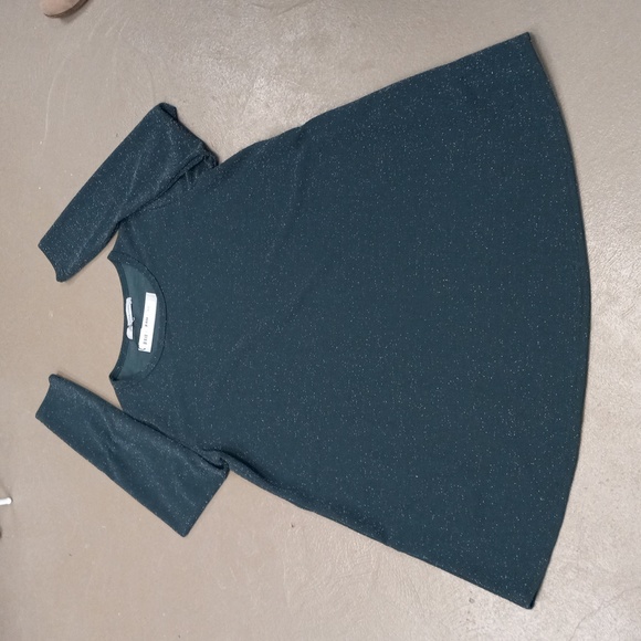 Arianna By Howard's Shimmery Emerald Colored Shirt /Dress With Pockets - Picture 2 of 12